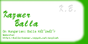 kazmer balla business card